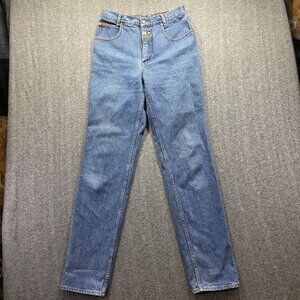 Vintage Lawman Jeans Womens 13 Blue High Rise Tapered Western Concho Buttons